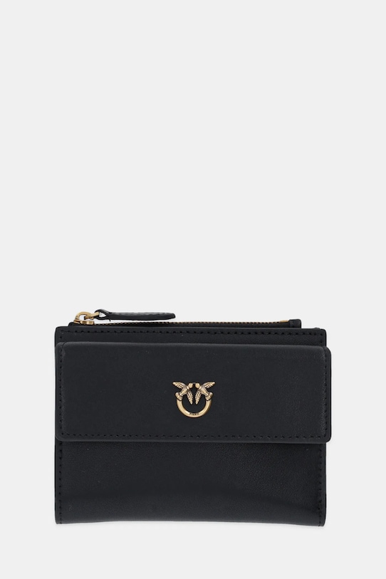 Δερμάτινο πορτοφόλι Pinko λείο δέρμα μαύρο 103612.A0F1