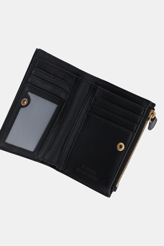 Δερμάτινο πορτοφόλι Pinko μαύρο 103612.A0F1