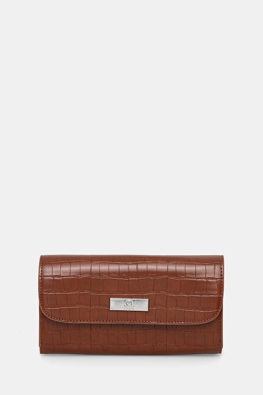 Πορτοφόλι United Colors of Benetton απομίμηση λείου δέρματος καφέ 62Y9DY081