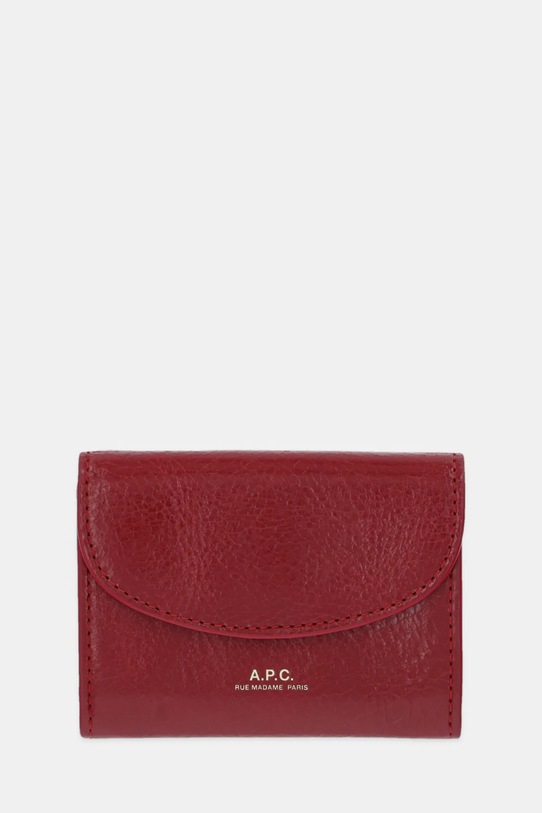 A.P.C. portfel skórzany buisness card holder geneve skóra licowa czerwony PXCCK.F63349