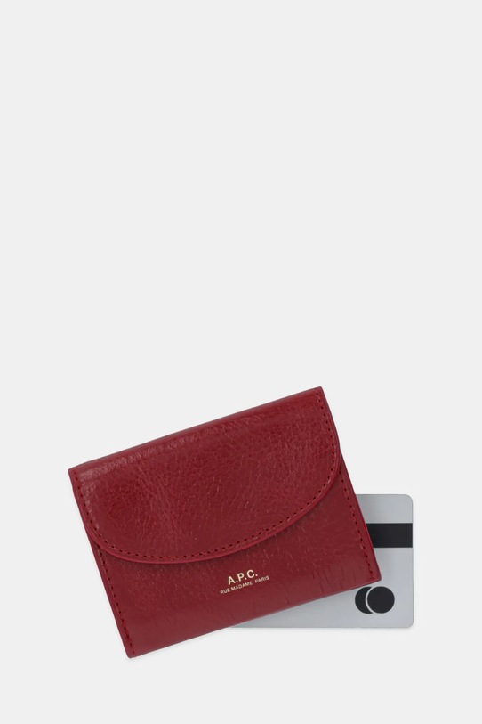 Akcesoria A.P.C. portfel skórzany buisness card holder geneve PXCCK.F63349 czerwony