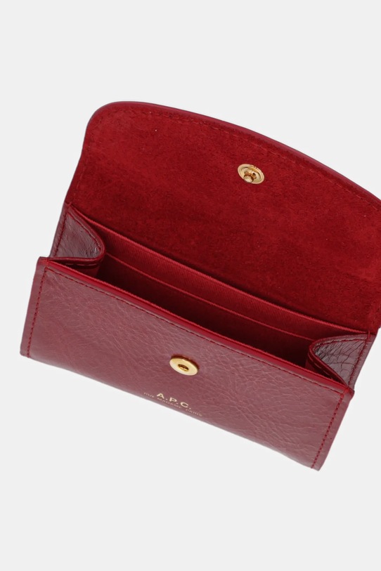 A.P.C. portfel skórzany buisness card holder geneve czerwony PXCCK.F63349