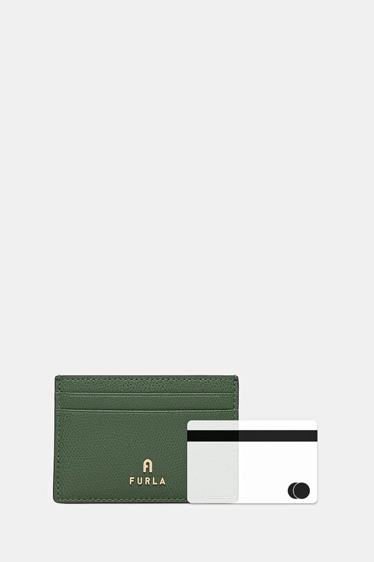 Furla etui na karty skórzane zielony WP00305.ARE000.OLI00