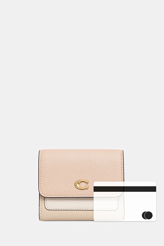 Coach portafoglio in pelle Mila beige CAO14