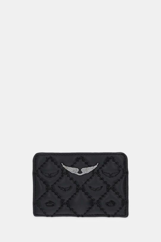 ZADIG&VOLTAIRE etui na karty skórzane aplikacja czarny LWSG03689