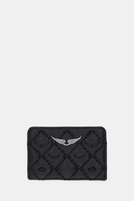 Кожаный чехол на карты ZADIG&VOLTAIRE мелкий узор чёрный LWSG03689