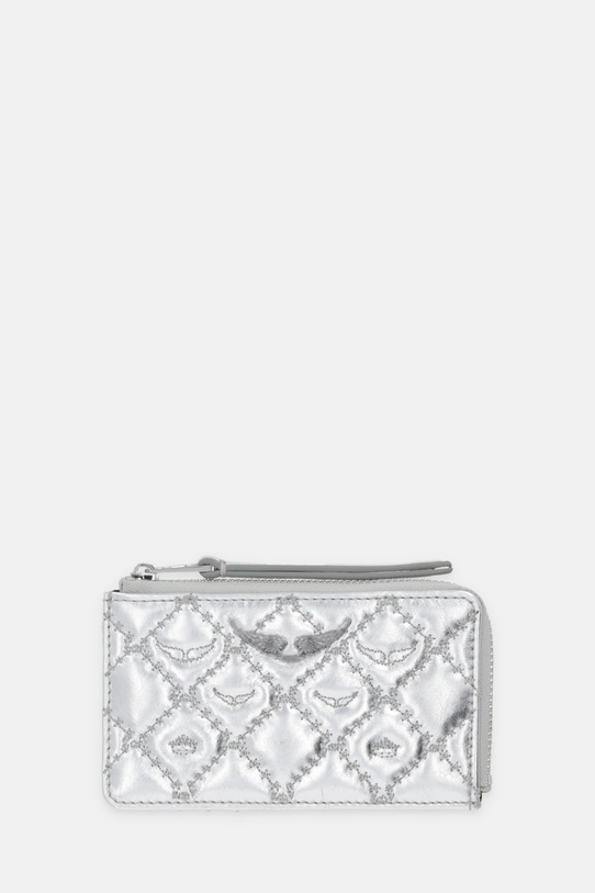 ZADIG&VOLTAIRE portfel skórzany drobny wzór srebrny LWSG03722