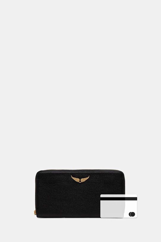 Кожаный кошелек ZADIG&VOLTAIRE чёрный LWSG03667
