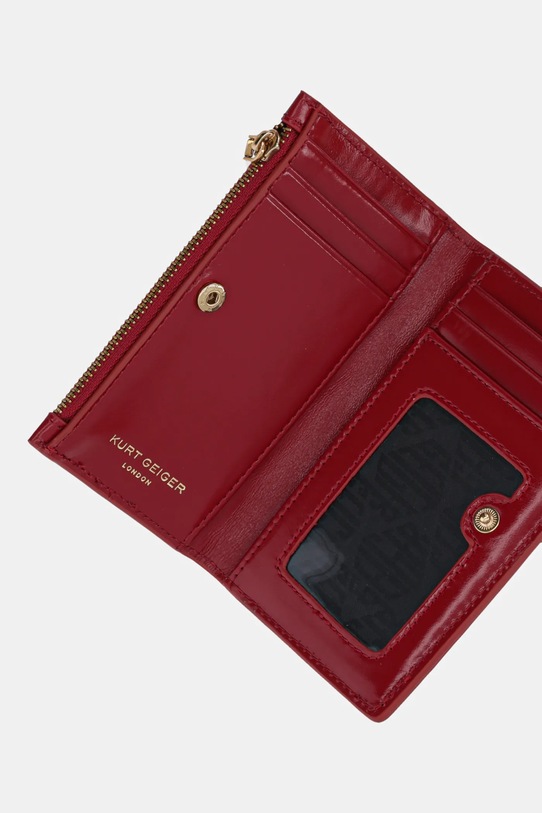 Kurt Geiger London portfel skórzany KENSINGTON bordowy 4703950319