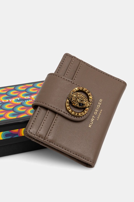 Kurt Geiger London etui na karty skórzane brązowy 3735437109