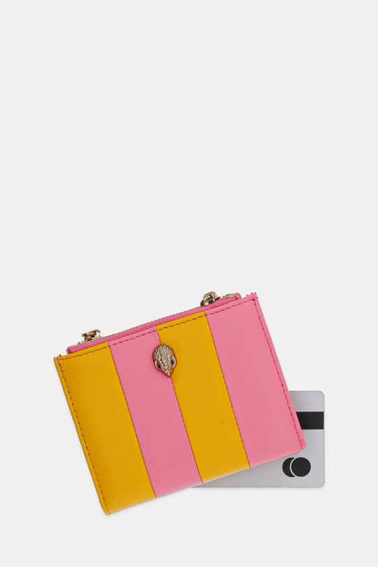 Akcesoria Kurt Geiger London portfel skórzany KENSINGTON 2746957109 różowy