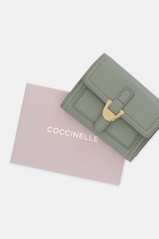 Coccinelle portofel de piele COCCINELLECAMPUS E2.RFF.11.F0.01 verde