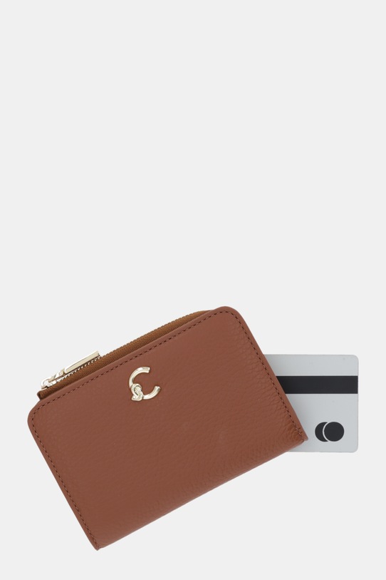 Coccinelle portfel skórzany COCCINELLE C-ME brązowy E2.SSL.11.D1.21