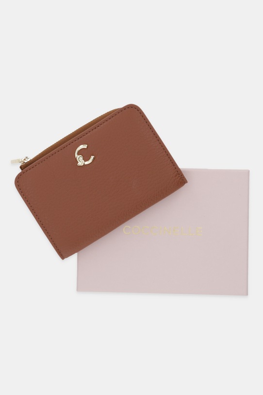 Coccinelle portfel skórzany COCCINELLE C-ME E2.SSL.11.D1.21 brązowy