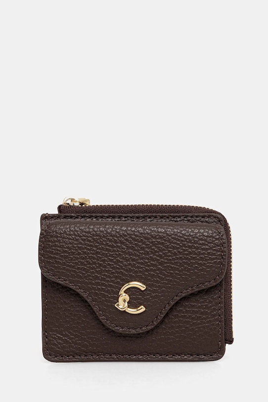 Coccinelle portofel de piele COCCINELLE C-ME piele maro E2.SSL.17.B6.21