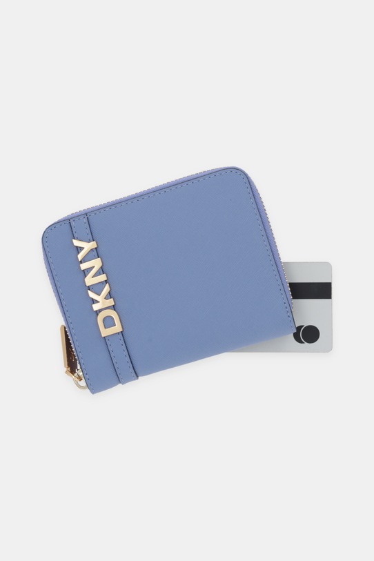 Dkny portfel skórzany niebieski R521KM25