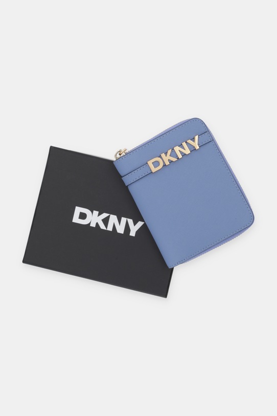 Dkny portfel skórzany R521KM25 niebieski