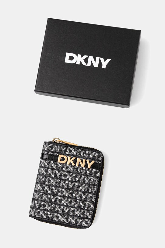 Dkny portfel skórzany czarny R5215M25