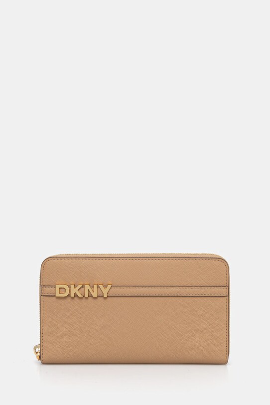 Dkny portfel skórzany skóra licowa zielony R521KM28