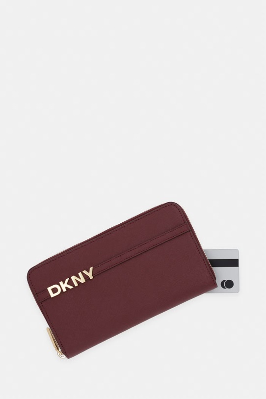 DKNY portfel damski skórzany bordowy R521KM28