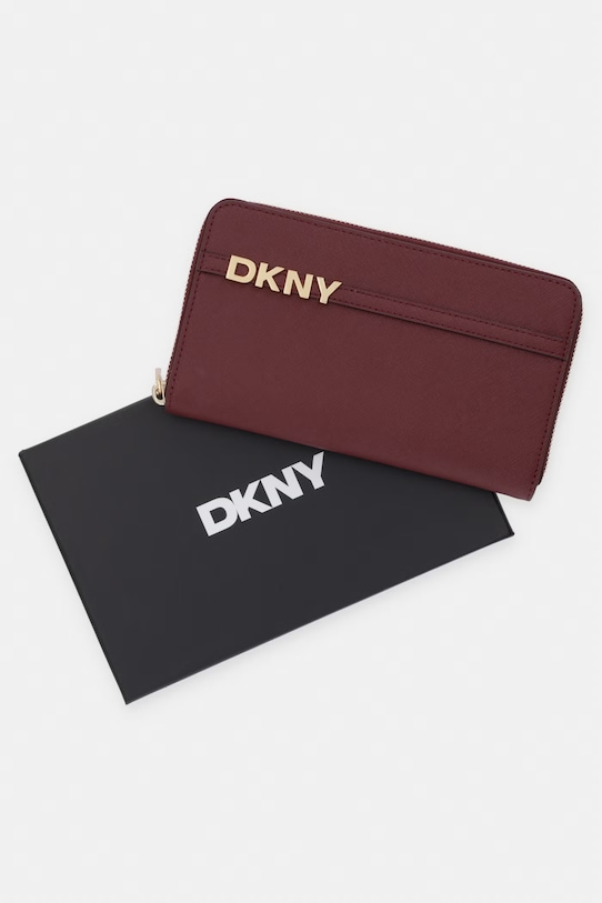 DKNY portfel damski skórzany R521KM28 bordowy