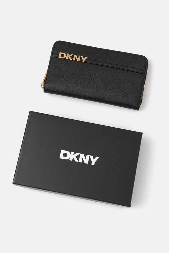 Dkny portfel skórzany czarny R521KM28