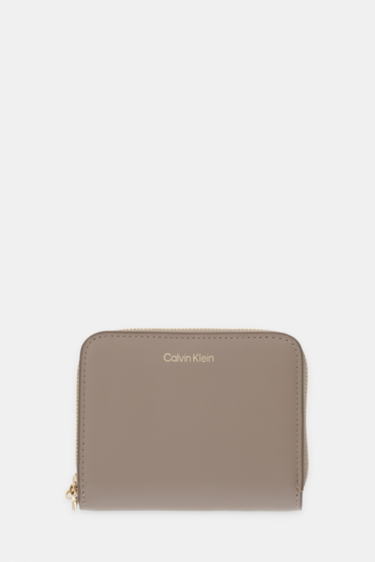 Calvin Klein portfel skórzany skóra licowa beżowy LV04F1075G