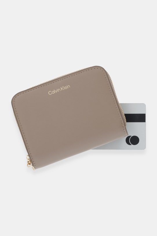 Calvin Klein portfel skórzany beżowy LV04F1075G