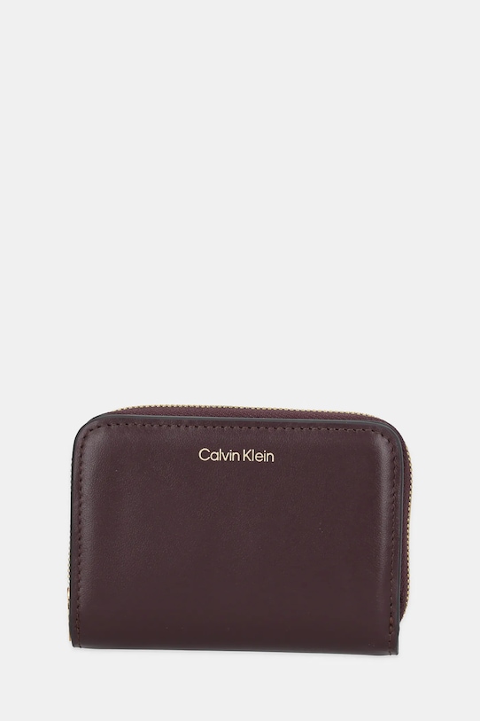 Kožená peňaženka Calvin Klein usňová koža burgundské LV04F1075G