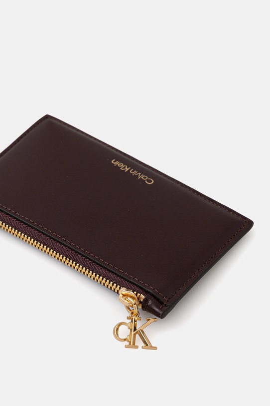 Calvin Klein portfel skórzany bordowy LV04F1076G