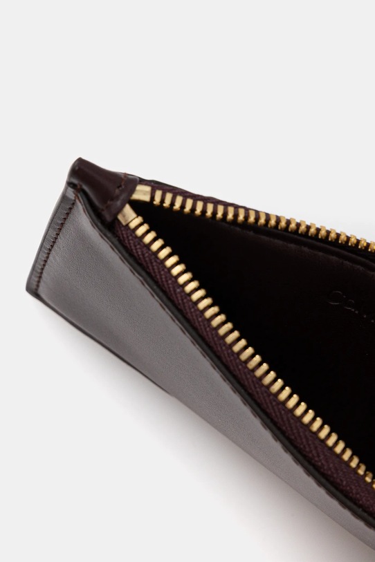 Calvin Klein portfel skórzany LV04F1076G bordowy