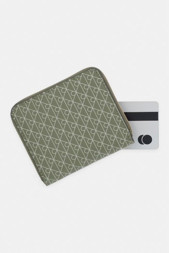 Calvin Klein portfel damski zielony LV04F1089G