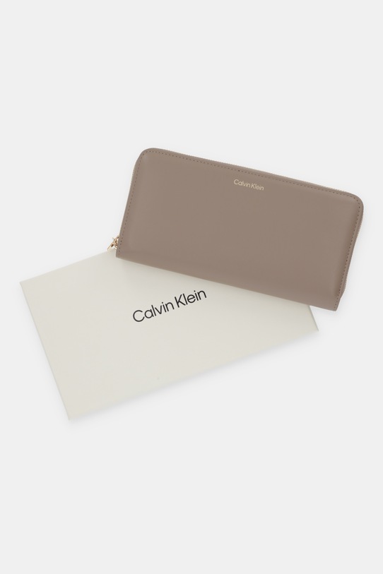 Calvin Klein portfel skórzany LV04F1093G beżowy