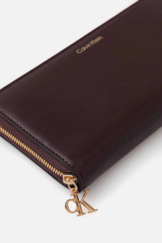 Calvin Klein portfel skórzany bordowy LV04F1093G