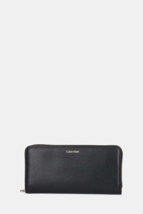 Calvin Klein portfel skórzany skóra licowa czarny LV04F1093G
