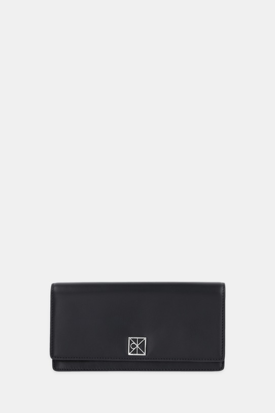 Calvin Klein portfel skórzany skóra licowa czarny LV04F1098G