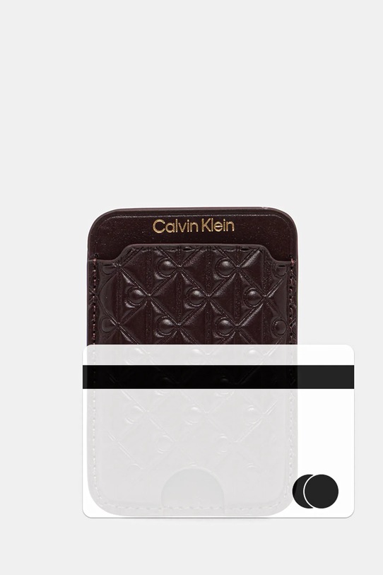 Calvin Klein etui na karty skórzane LV04F1100G bordowy