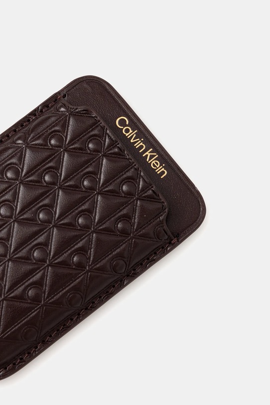 Akcesoria Calvin Klein etui na karty skórzane LV04F1100G bordowy