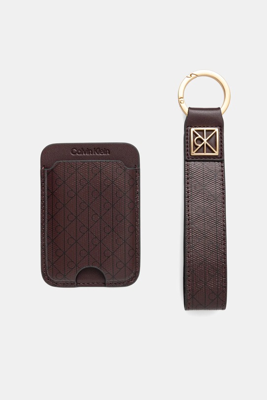 Θήκη κάρτας και μπρελόκ Calvin Klein Planet friendly μπορντό LV04F1101G