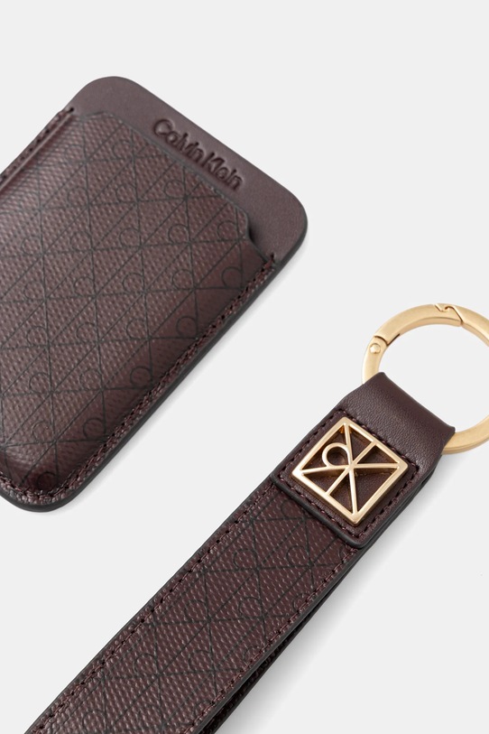 Θήκη κάρτας και μπρελόκ Calvin Klein LV04F1101G μπορντό AW25