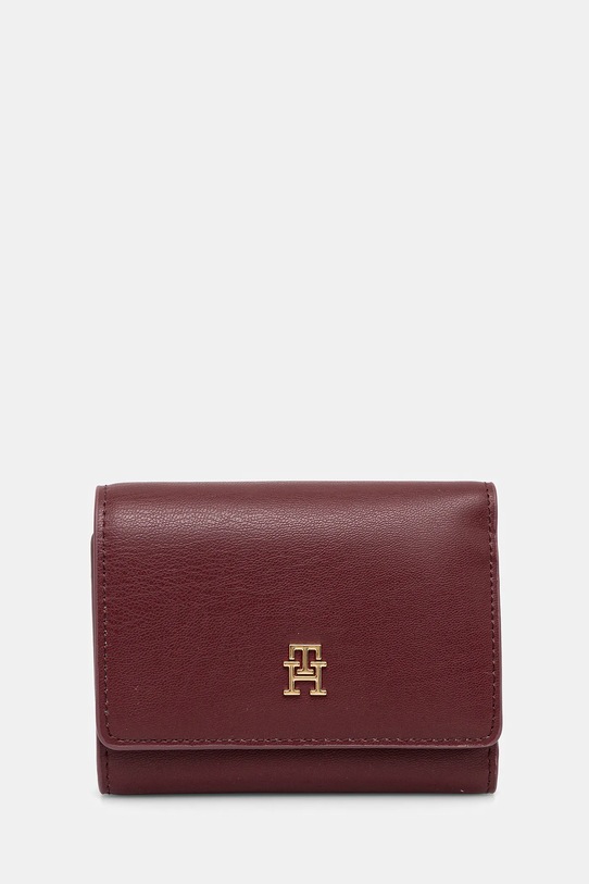 Гаманець Tommy Hilfiger імітація лицьової шкіри бордо AW0AW17737