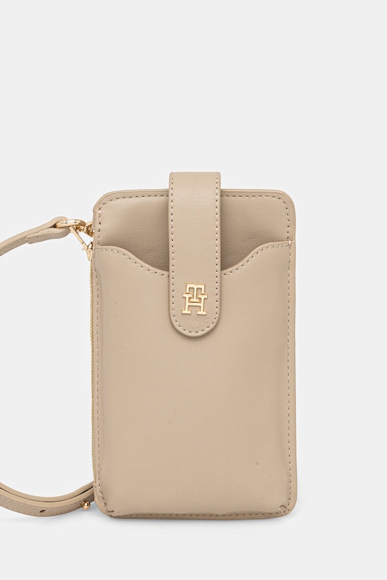 Tommy Hilfiger portfel imitacja skóry licowej beżowy AW0AW17751