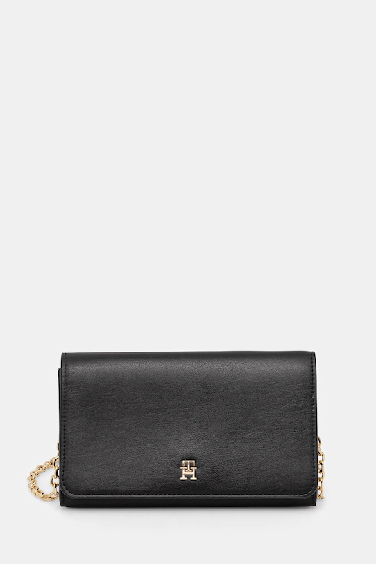 Listová kabelka Tommy Hilfiger nášivka čierna AW0AW17958