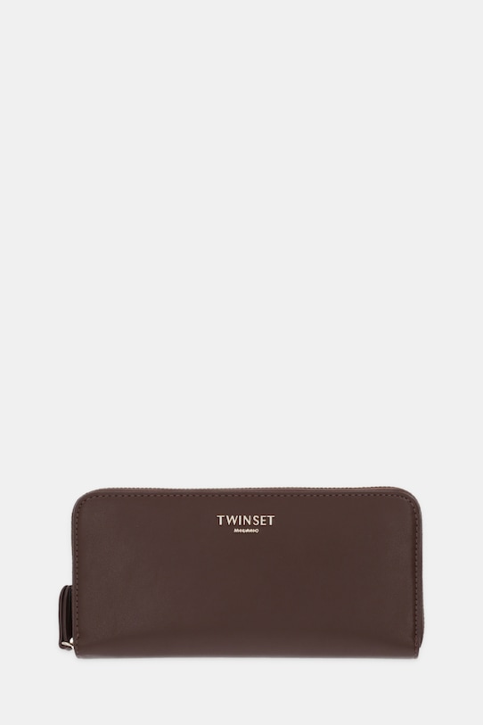 Peněženka Twinset imitace kůže hnědá 252TD8392