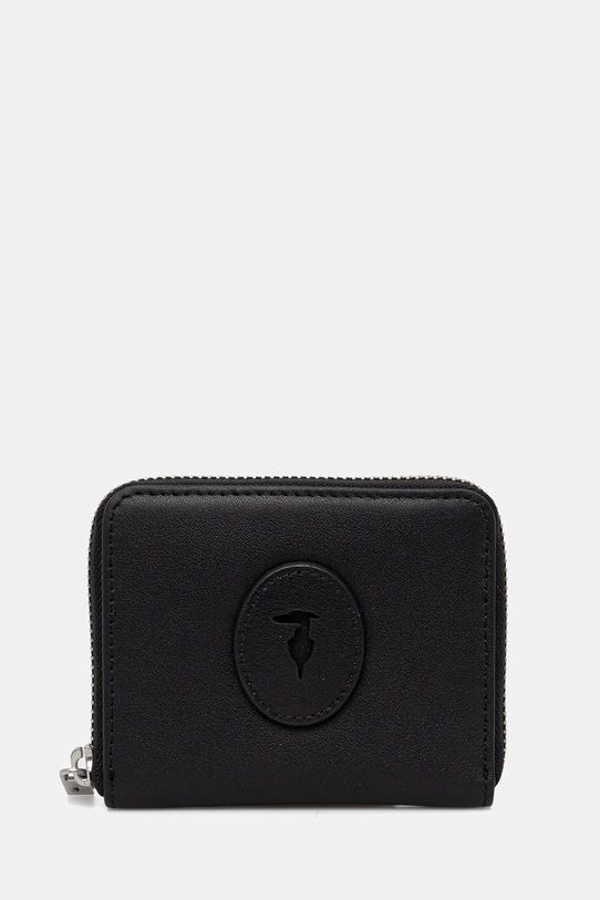 Δερμάτινο πορτοφόλι Trussardi λεπτό μοτίβο μαύρο I029E000042N
