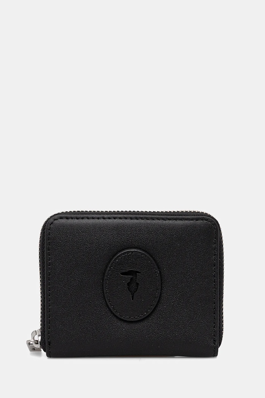 Trussardi portfel skórzany skóra licowa czarny I029E000042N