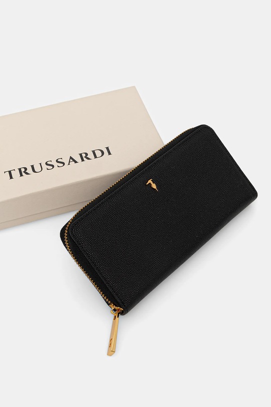 Δερμάτινο πορτοφόλι Trussardi μαύρο I042E000073N