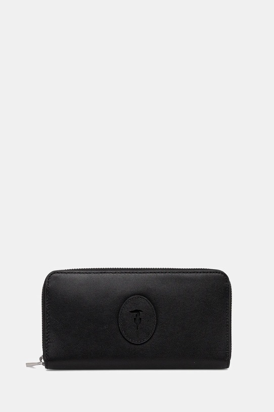 Δερμάτινο πορτοφόλι Trussardi λείο δέρμα μαύρο I028E000041N