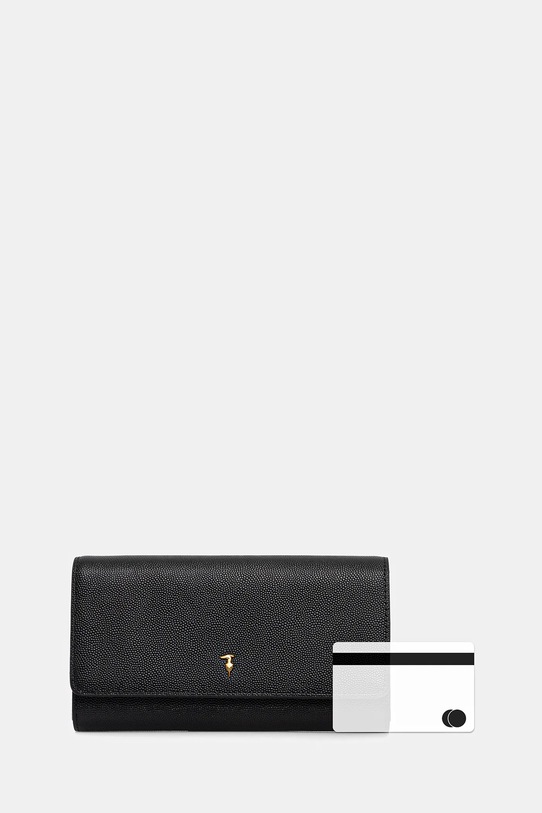 Δερμάτινο πορτοφόλι Trussardi I022E000048N μαύρο