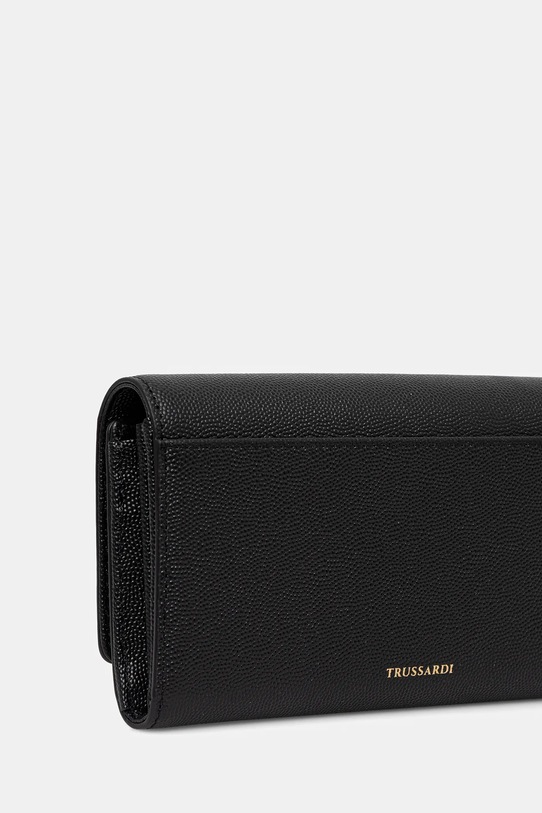 Δερμάτινο πορτοφόλι Trussardi I022E000048N μαύρο AW25